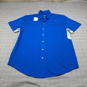 Reel Legends Shirt Mens Medium Mariner Blue Performance Utility‎ Fishing Vented